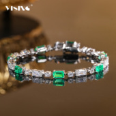 VISING AGL国际证书 实验室培育祖母绿3.5ct左右爆闪手链木佐色