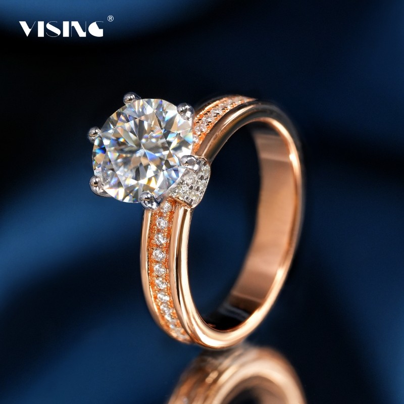 VISING珠宝莫桑钻求婚钻戒钻石戒指2ct【GRA国际证书】
