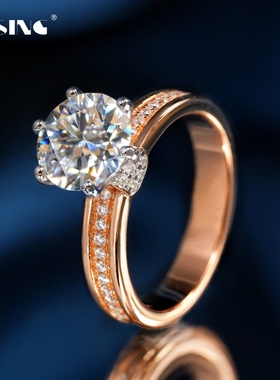 VISING珠宝莫桑钻求婚钻戒钻石戒指2ct【GRA国际证书】