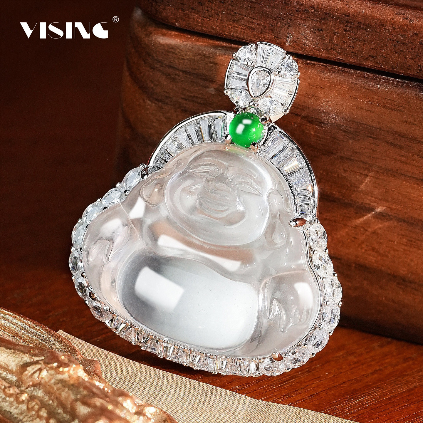VISING天然缅甸石英质玉水沫佛公舒佛吊坠项链新中式配饰媲美翡翠,珠宝/钻石/翡翠,颈饰,淘宝优惠券,粉丝福利购,淘宝优惠卷