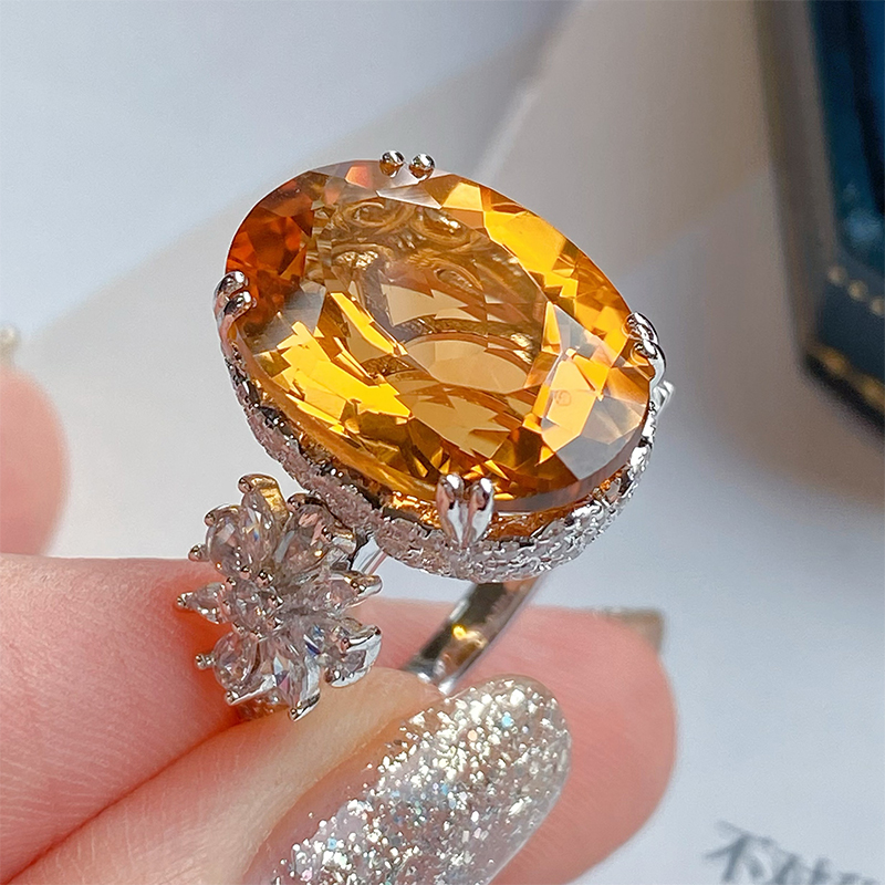 VISING珠宝戒指天然黄水晶