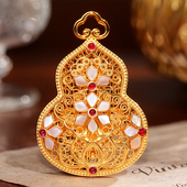 VISING珠宝花丝镶嵌贝母葫芦吊坠毛衣链S925新中式 吊坠