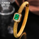 VISING2.15ct左右培育祖母绿宝石手镯黄金色镯子 AGL国际证书