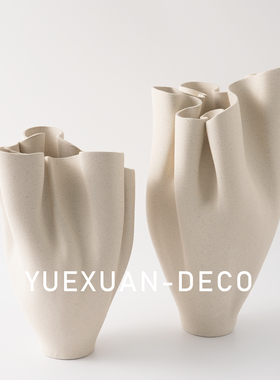 粤萱简约3D打印艺术陶瓷摆件售楼处样板间餐厅客厅插花摆件软装