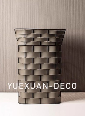 粤萱现代皮革编织收纳框民宿售楼部卧室衣帽间衣柜手提衣物衣篓