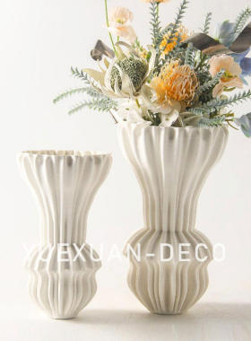 粤萱简约现代3D打印炫彩陶瓷花器样板间售楼处酒店大厅家庭软装