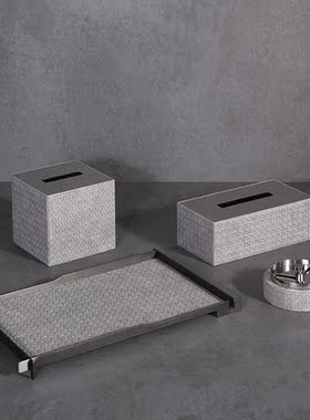 粤萱简约现代白色皮革相框摆放样板间售楼处客厅餐厅软装桌面摆件