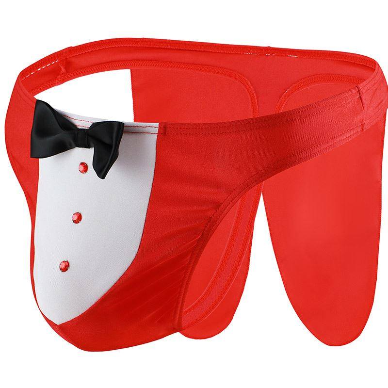 男士蝴蝶结U凸薄款遮pp性感低腰透气单三角内裤丁内裤红色冰丝,女士内衣/男士内衣/家居服,男三角内裤,淘宝优惠券,粉丝福利购,淘宝优惠卷