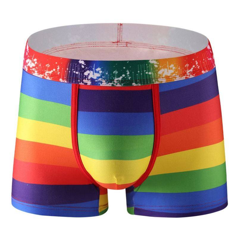 男士沙滩裤3D数码丝滑彩虹印花短裤薄款欧美沙滩裤大条纹平角内裤,女士内衣/男士内衣/家居服,男平角内裤,淘宝优惠券,粉丝福利购,淘宝优惠卷