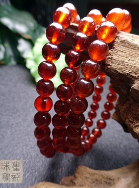 南红石榴石黑发晶舒俱来手链包邮