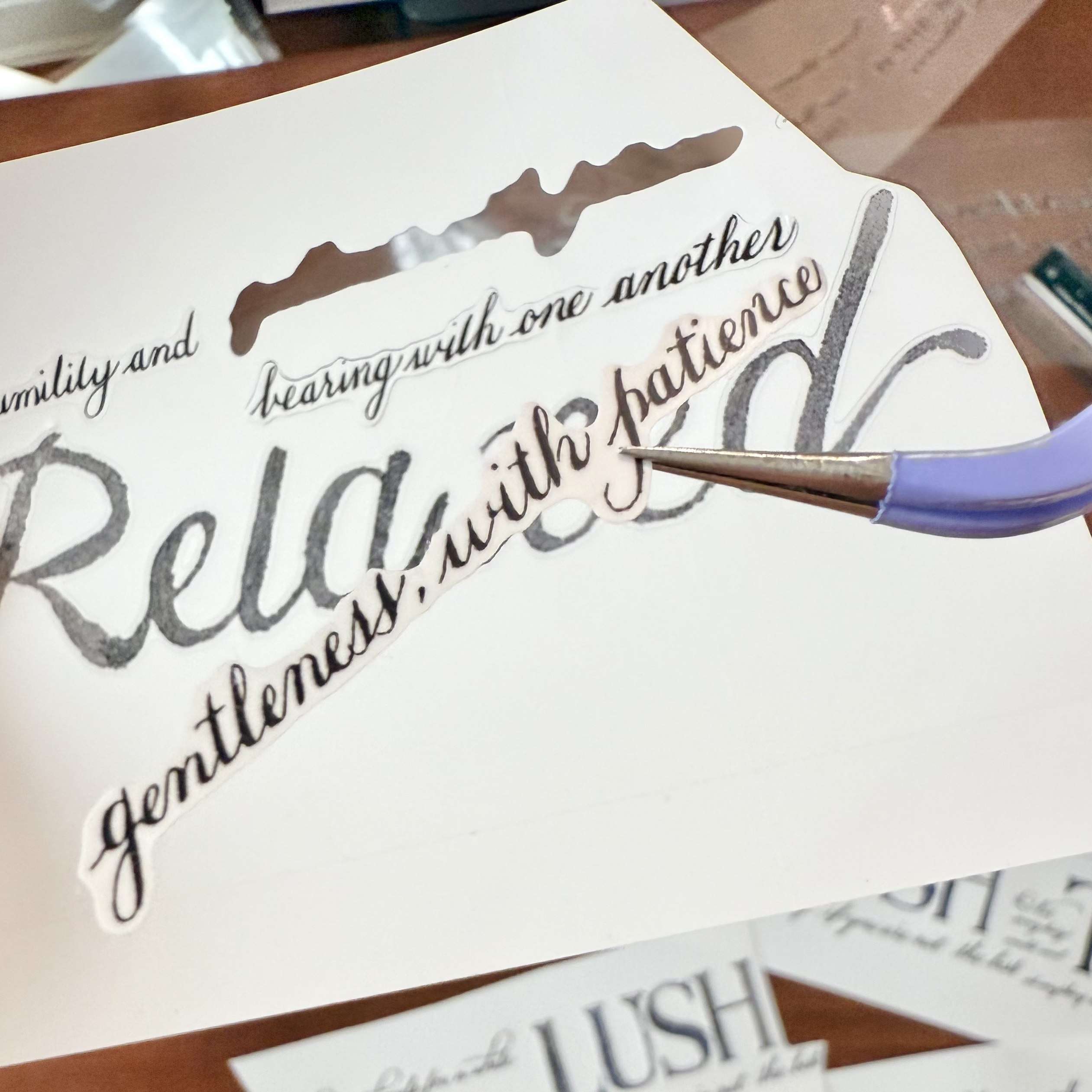 切膜合成纸手写字PET文字胶带拼贴排版手绘字咸鱼酱工作室