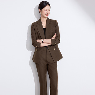 套裙高端正式 正装 女神范灰色西装 职场气质工作服前台职业装 女套装