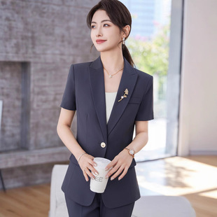 职业套装女2025夏季新款酒店美业专柜导购客服工作服正式场合西服