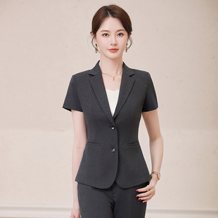 短袖西装职业套装女夏季新款酒店管理前台接待经理珠宝店工作服