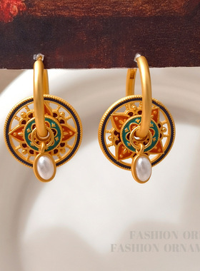 【锦绣】Y家原创气质复古宫廷风设计耳环时尚中古耳扣小众耳饰