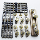 16极窄铝合金边框移门地推拉门三联动下滑轮长条轮上防摆轮导向轮