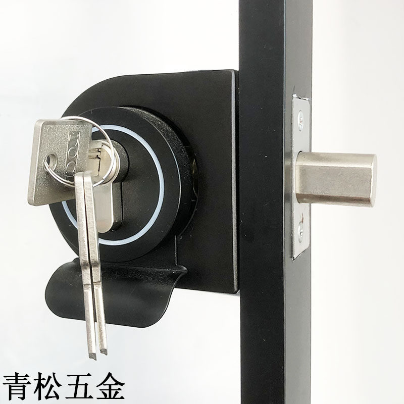 带钥匙极窄折叠门无把手玻璃门锁