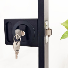 16极窄边无把手带钥匙门锁18铝合金地推移门单层玻璃推拉门双沟锁