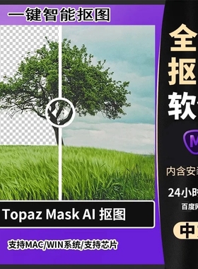 Topaz Mask AI一键智能抠图软件换背景图片抠人物头发丝PS插件