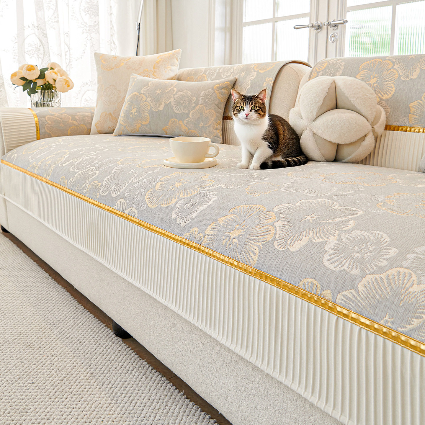 雪尼尔沙发垫四季通用2025新款沙发套罩固定防滑轻奢高级感盖布巾,居家布艺,沙发垫,淘宝优惠券,粉丝福利购,淘宝优惠卷