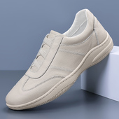 皮鞋 春季 男士 真皮透气板鞋 子 头层牛皮男鞋 软底驾车休闲鞋 2026新款