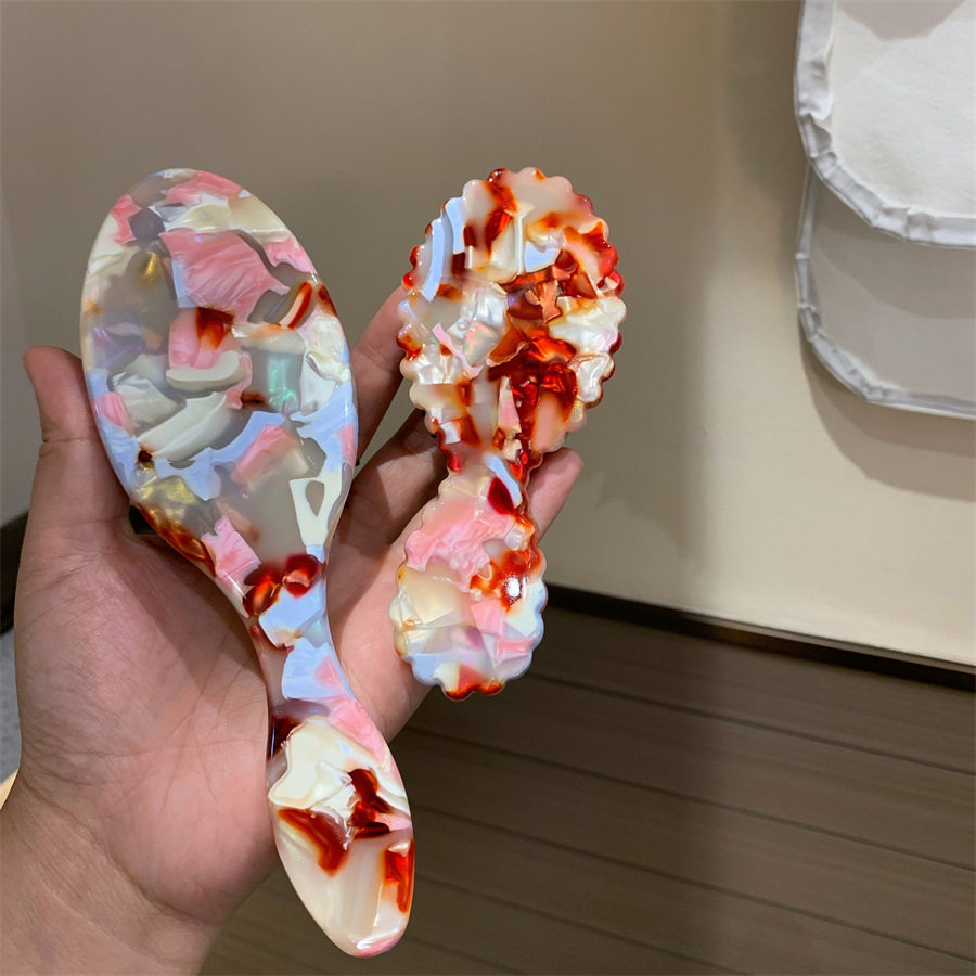 韩系高端精致复古加厚醋酸红色晕染气垫梳幻彩便携顺发按摩梳子女