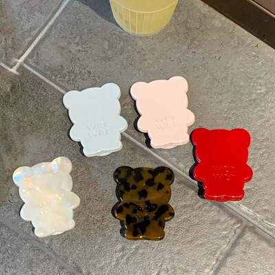 琥珀小熊饼干发夹wer可爱醋酸刘海夹少女赵露思徐璐同款鸭嘴夹女