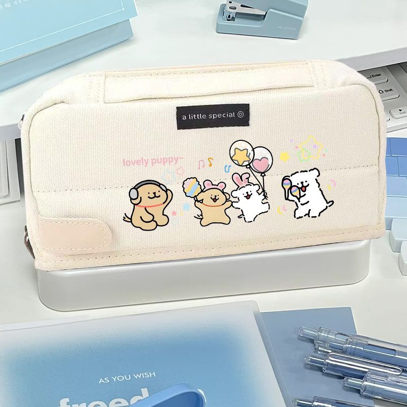 国誉笔袋线条小狗少女心文具袋