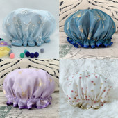 潮款 防油烟淋浴防水家居浴帽 浴帽出口澳洲专柜冰雪奇缘雪花风格