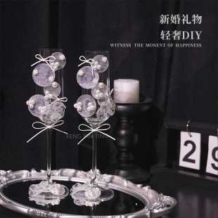 水晶玻璃高脚杯子红酒杯家用香槟杯轻奢高档欧式 酒具结婚礼物套装
