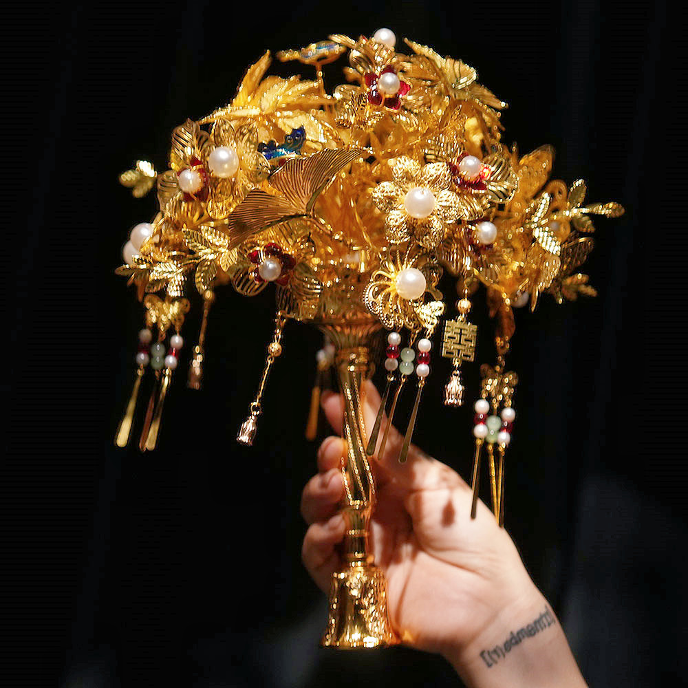 新娘手捧花黄金色手工高级结婚团扇diy材料包秀禾新婚礼物送闺蜜,鲜花速递/花卉仿真/绿植园艺,新娘手捧花,淘宝优惠券,粉丝福利购,淘宝优惠卷