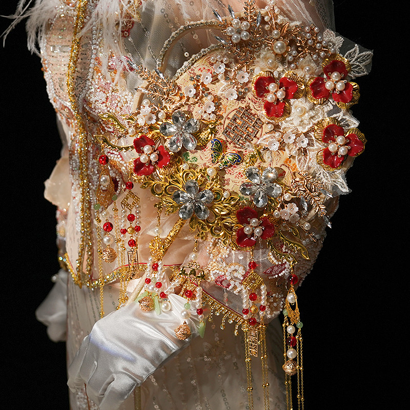 复古新娘团扇结婚秀禾服扇子双面成品手工diy材料包古风重工喜扇,家居饰品,工艺扇/团扇/喜扇/折扇,淘宝优惠券,粉丝福利购,淘宝优惠卷