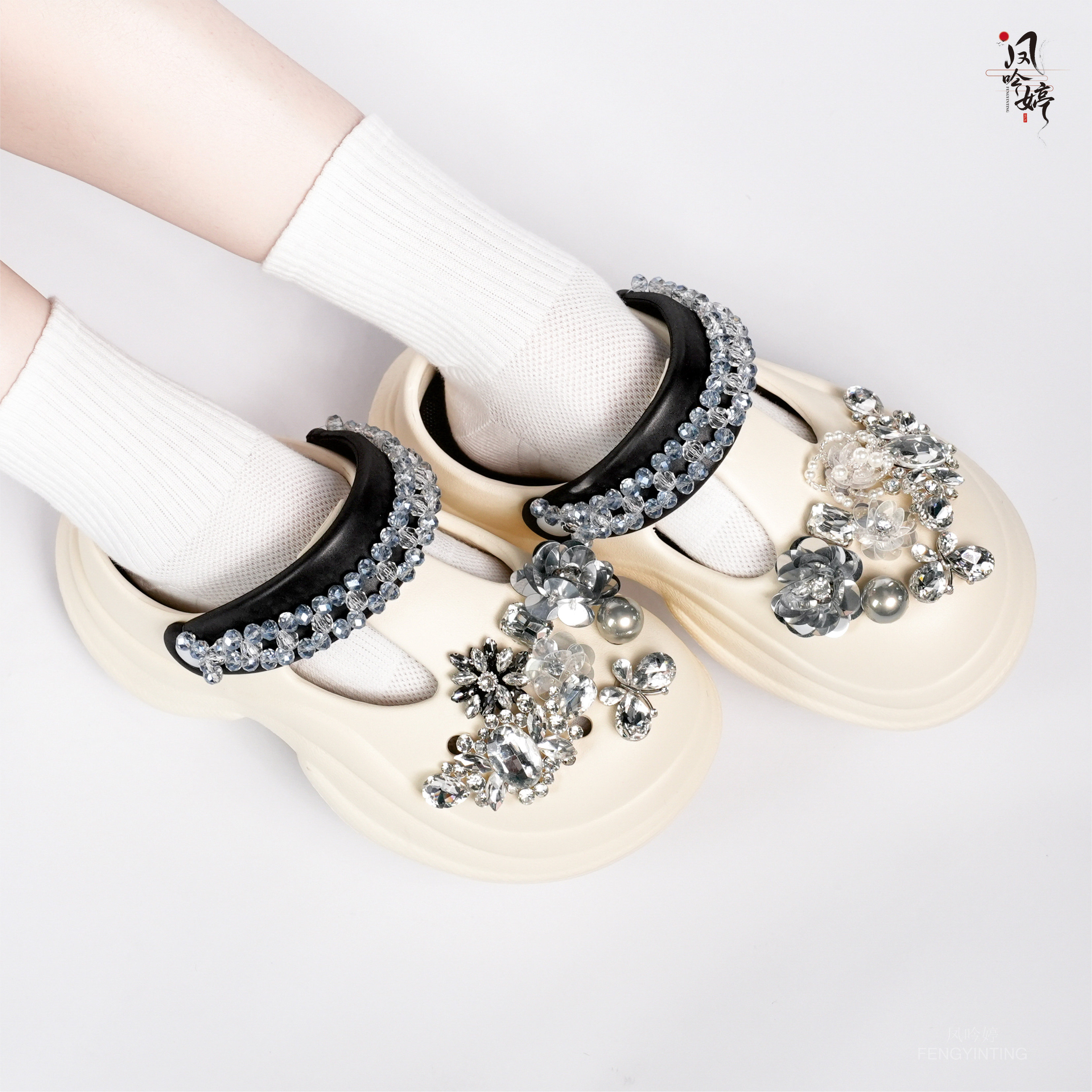 泡芙墩 拖鞋洞洞鞋女夏季外穿防滑厚底时尚海边泡芙款包头凉鞋女