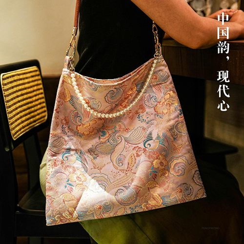 小众设计中国风新中式手提包女古风汉服包包旗袍手拎包印花手挽包