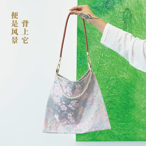 新中式包包女新款国风紫兔祥云手提包高级感腋下包手拎妈妈包