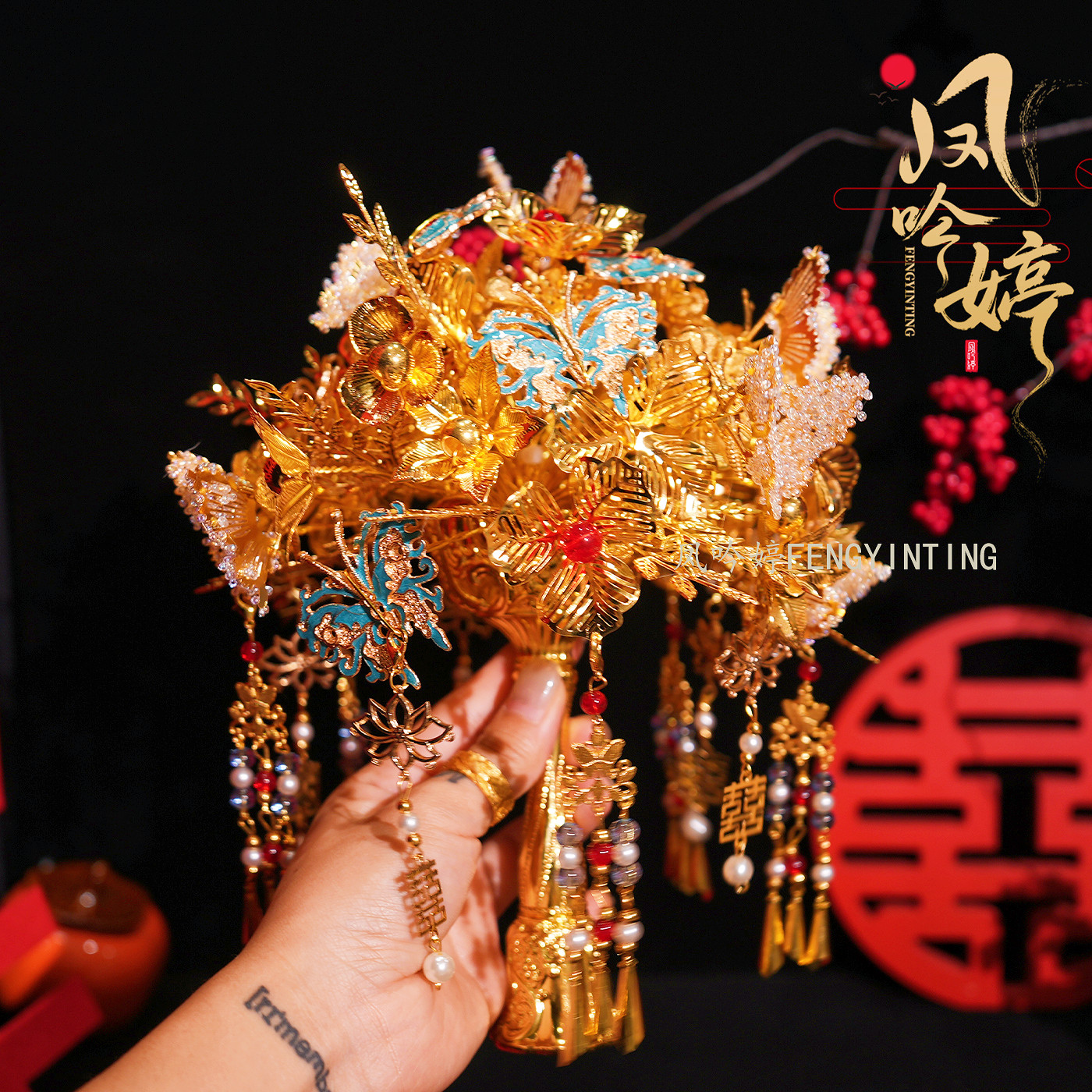 新款纯金色手捧花材料包中式婚礼新娘秀禾服权杖送闺蜜结婚礼物,鲜花速递/花卉仿真/绿植园艺,新娘手捧花,淘宝优惠券,粉丝福利购,淘宝优惠卷