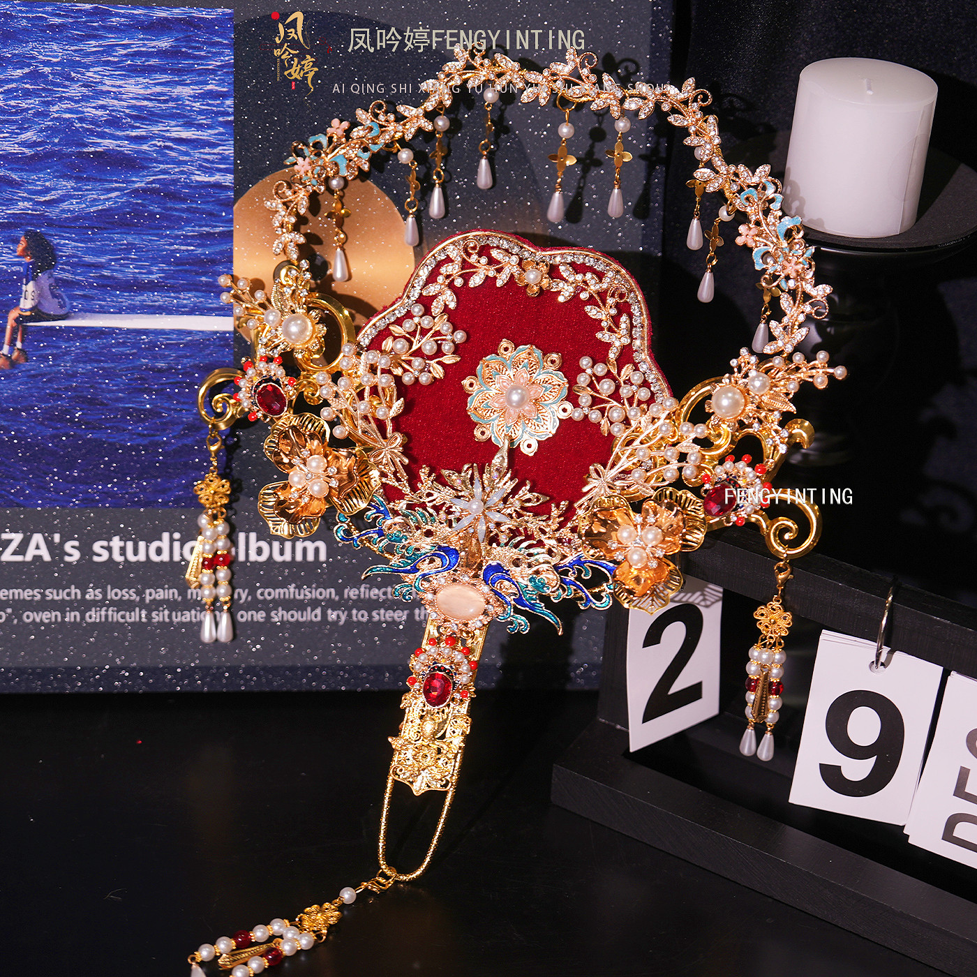 凤吟婷 团扇新娘结婚diy材料包镂空红色秀禾扇子成品高级手工喜扇,家居饰品,工艺扇/团扇/喜扇/折扇,淘宝优惠券,粉丝福利购,淘宝优惠卷