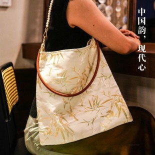 布艺配旗袍大容量手提包包2025新中式 国风复古汉服珍珠手拎包女
