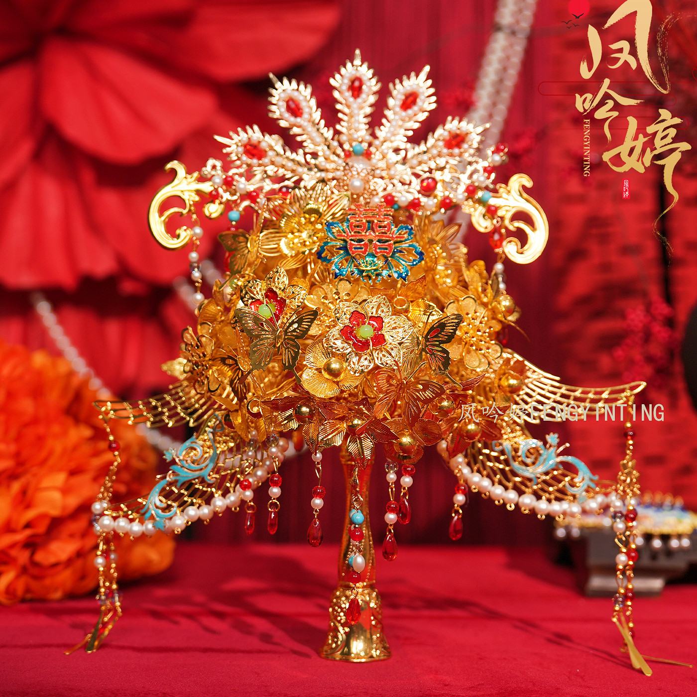 凤凰手捧花新款金色材料包中式婚礼新娘秀禾服权杖送闺蜜结婚礼物,鲜花速递/花卉仿真/绿植园艺,新娘手捧花,淘宝优惠券,粉丝福利购,淘宝优惠卷