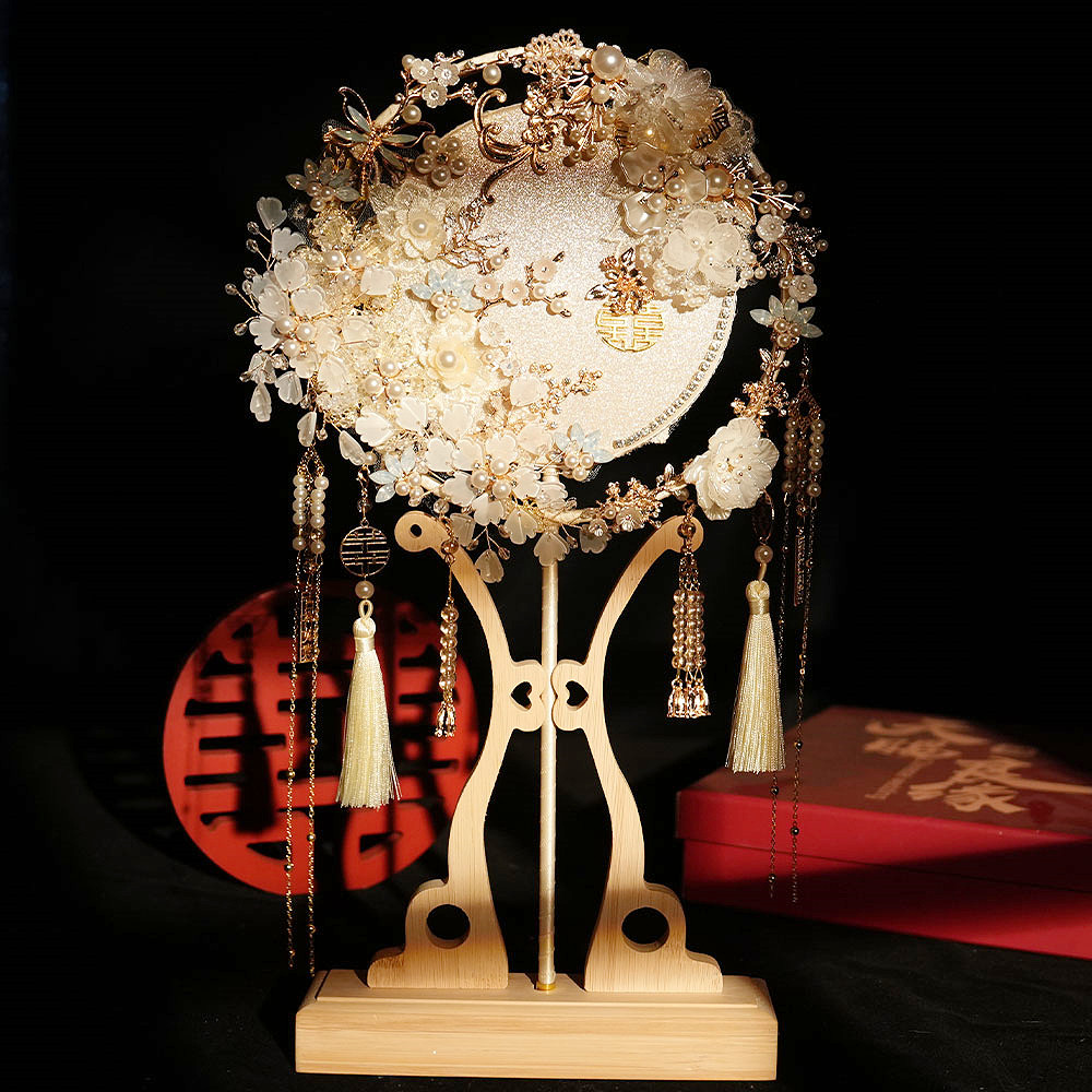 凤吟婷 结婚新娘团扇古风成品中式婚礼秀禾扇手工喜扇 DIY材料包,家居饰品,工艺扇/团扇/喜扇/折扇,淘宝优惠券,粉丝福利购,淘宝优惠卷