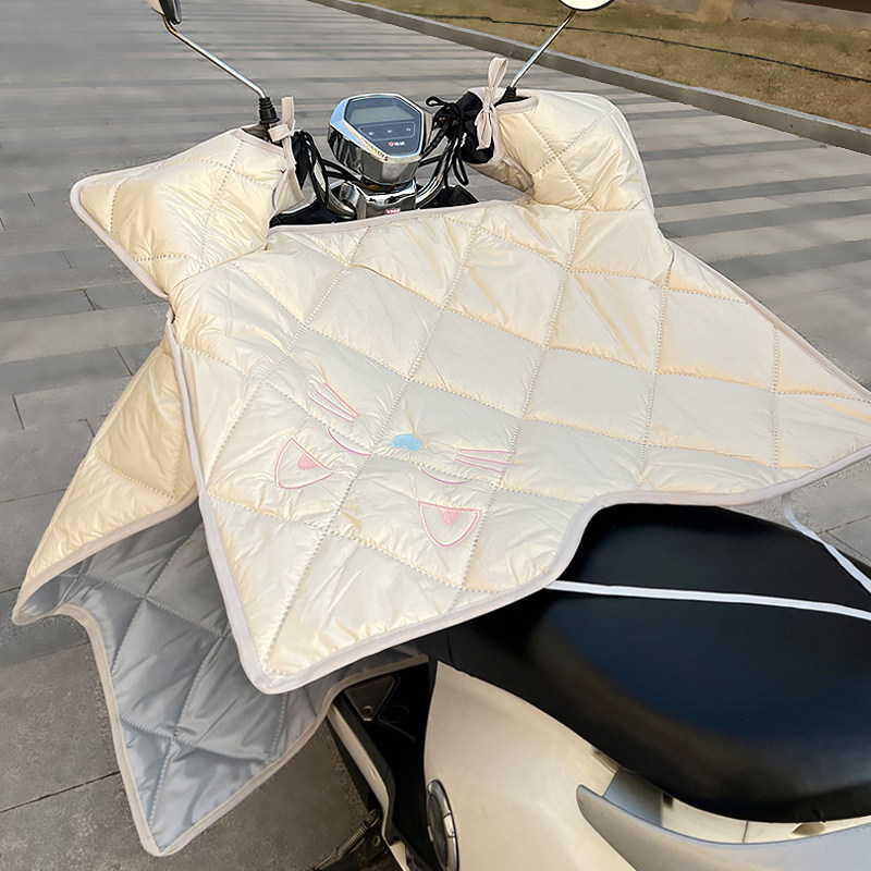 四季中厚电动车挡风被薄款防风罩电瓶摩托车防雨防水冬季加绒通用