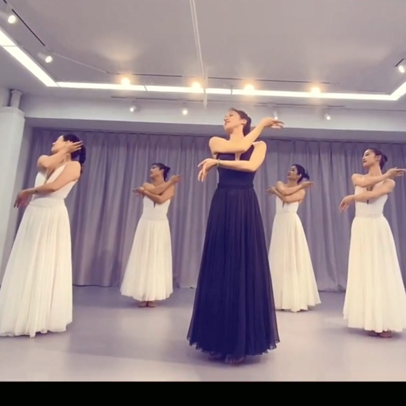 现代舞小影儿老师同款大鱼海棠舞蹈练功服雪纺裙大裙摆演出服飘逸