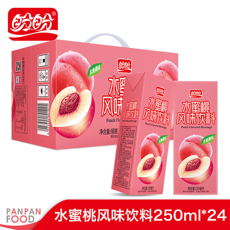 盼盼食品官方旗艦店水蜜桃味飲料250ml*24整箱水蜜桃味飲料紙盒裝