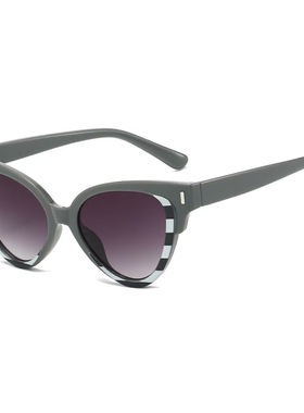 猫眼太阳镜黑色跨境欧美潮流斑马