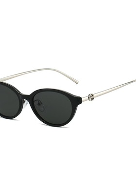 小框椭圆形复古简约墨镜女高级感