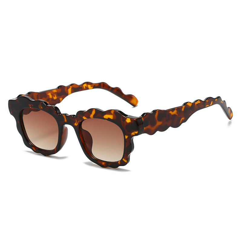 欧美小众波浪形太阳镜个性前卫嘻哈搞怪sunglasses墨镜街拍出游行