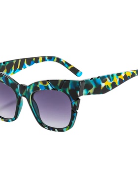 欧美大框猫眼百搭花裂纹太阳眼镜