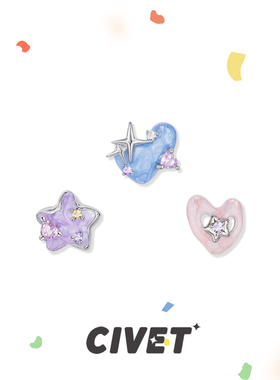 原创多巴胺少女耳骨夹甜酷爱心简约百搭学生甜美星星无耳洞耳夹女