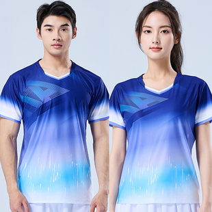 速干羽毛球服上衣男女休闲运动短袖排网乒乓球训练服套装可印字