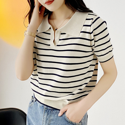 新款POLO领韩版羊毛短袖